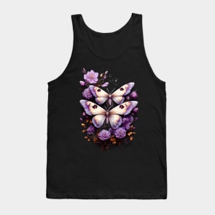 Magical Moths with Violet Flowers Tank Top